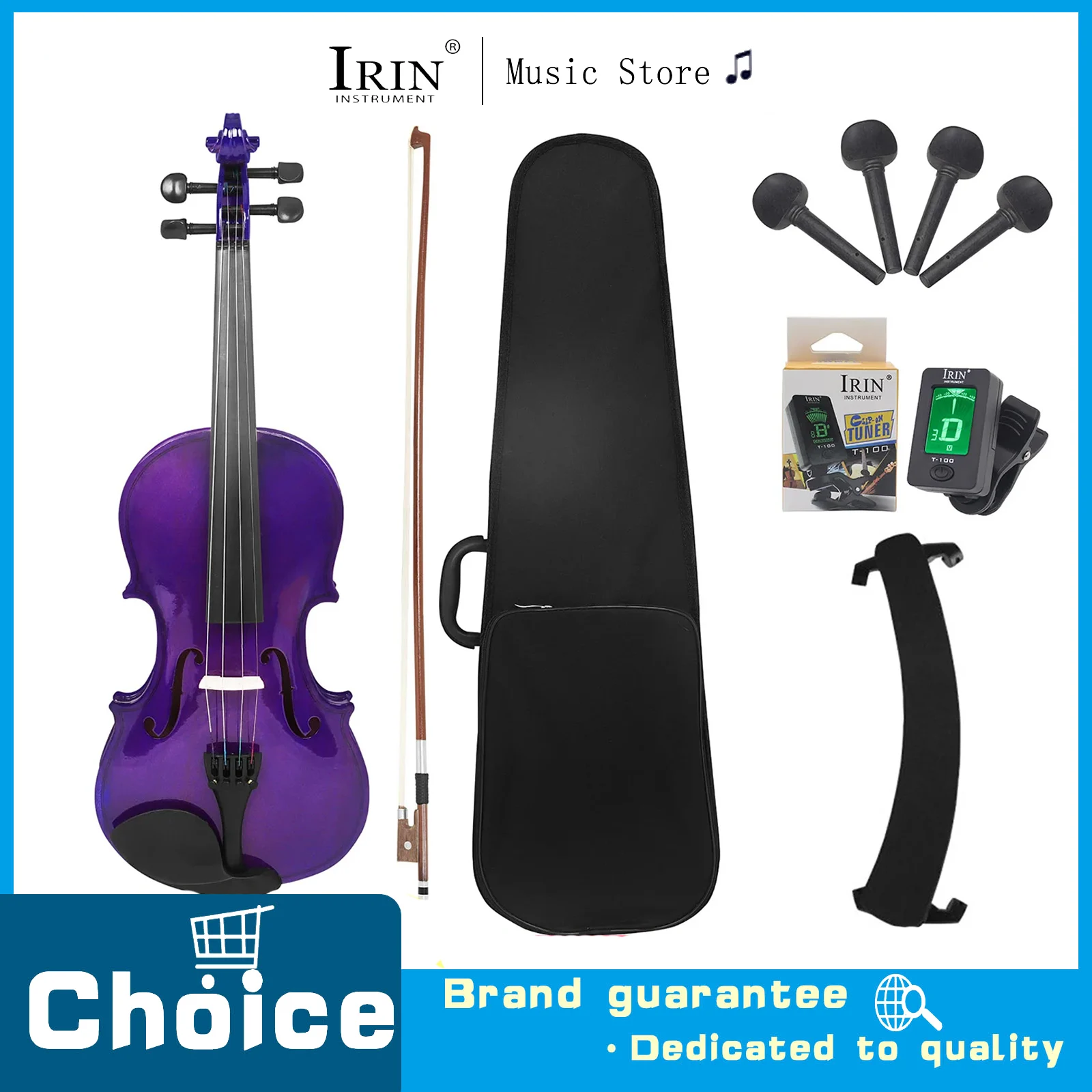 4/4 Violin Solid Wood Purple String Instrument Violin Band Tuning Accessories Suitable for Beginners Performance Use
4/4 Violin Solid Wood Purple String Instrument Violin Band Tuning Accessories Suitable for Beginners Performance Use