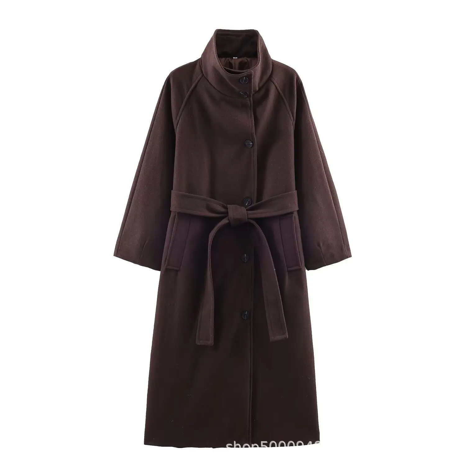 Women's Autumn and Winter Style Fashionable Stand Up Collar Belt Woolen Coat Long High-Quality Solid Color Jacket
Women's Autumn and Winter Style Fashionable Stand Up Collar Belt Woolen Coat Long High-Quality Solid Color Jacket