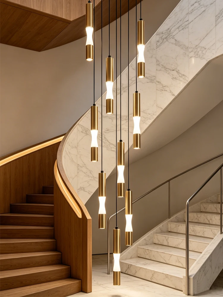 Modern LED Luxury Chandelier Designer Suspended Stair Pendent Lamp Living Room Ceiling Light Cylindrical Double Attic Pendant
Modern LED Luxury Chandelier Designer Suspended Stair Pendent Lamp Living Room Ceiling Light Cylindrical Double Attic Pendant