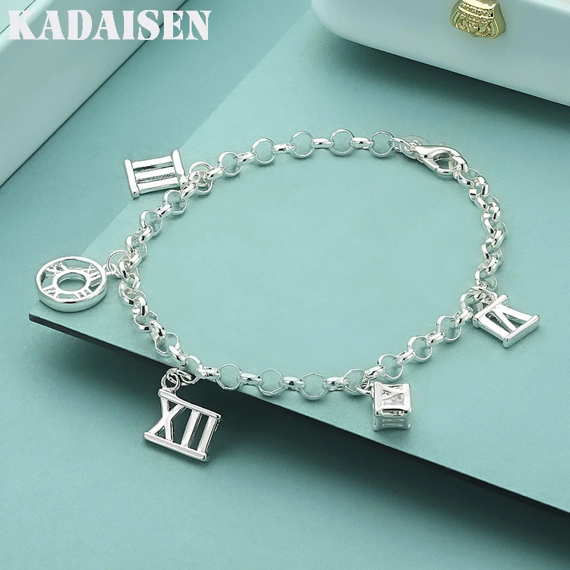 925 Sterling Silver Roman Number Round Square Bracelet For Women Fashion Wedding Party Charm Jewelry
925 Sterling Silver Roman Number Round Square Bracelet For Women Fashion Wedding Party Charm Jewelry