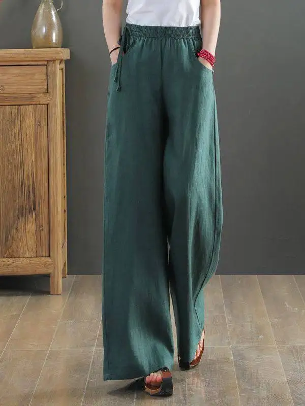 High Waist Wide Leg Pants Women's Summer Artistic Vintage Side Hem Belt Casual Loose Straight Floor Length Pants
High Waist Wide Leg Pants Women's Summer Artistic Vintage Side Hem Belt Casual Loose Straight Floor Length Pants