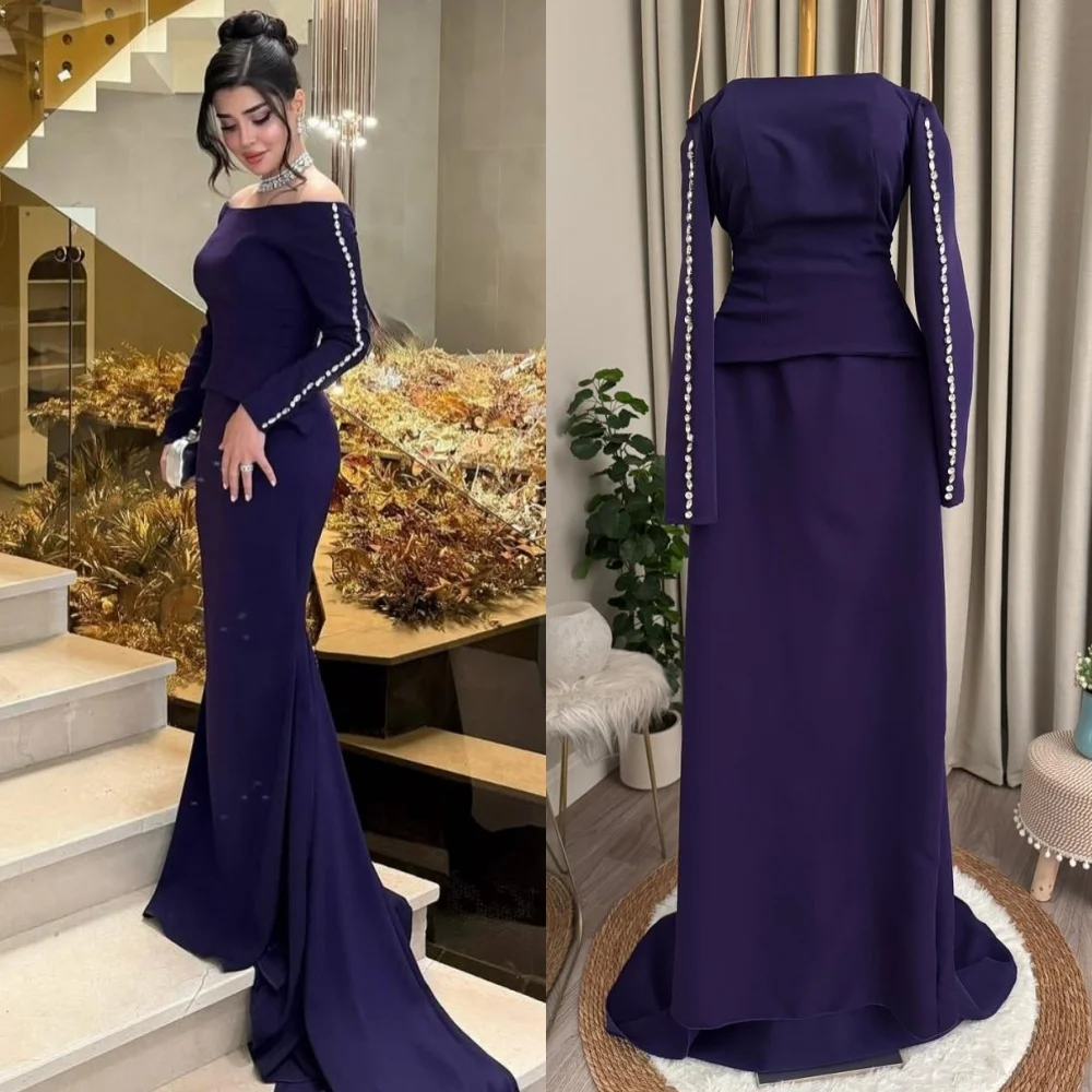 Customized Sparkle Jersey Pleat Sequined Trumpet Off-the-shoulder Long Dresses Bespoke Occasion Quinceanera Formal
Customized Sparkle Jersey Pleat Sequined Trumpet Off-the-shoulder Long Dresses Bespoke Occasion Quinceanera Formal