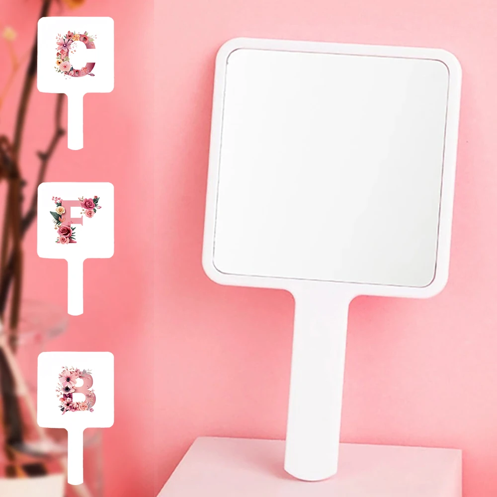 Handle Handheld Makeup Vanity Mirror Square Beauty Mirror Durable Cosmetic Mirror Pink Rose Initial Name 26 Letters Pattern
Handle Handheld Makeup Vanity Mirror Square Beauty Mirror Durable Cosmetic Mirror Pink Rose Initial Name 26 Letters Pattern