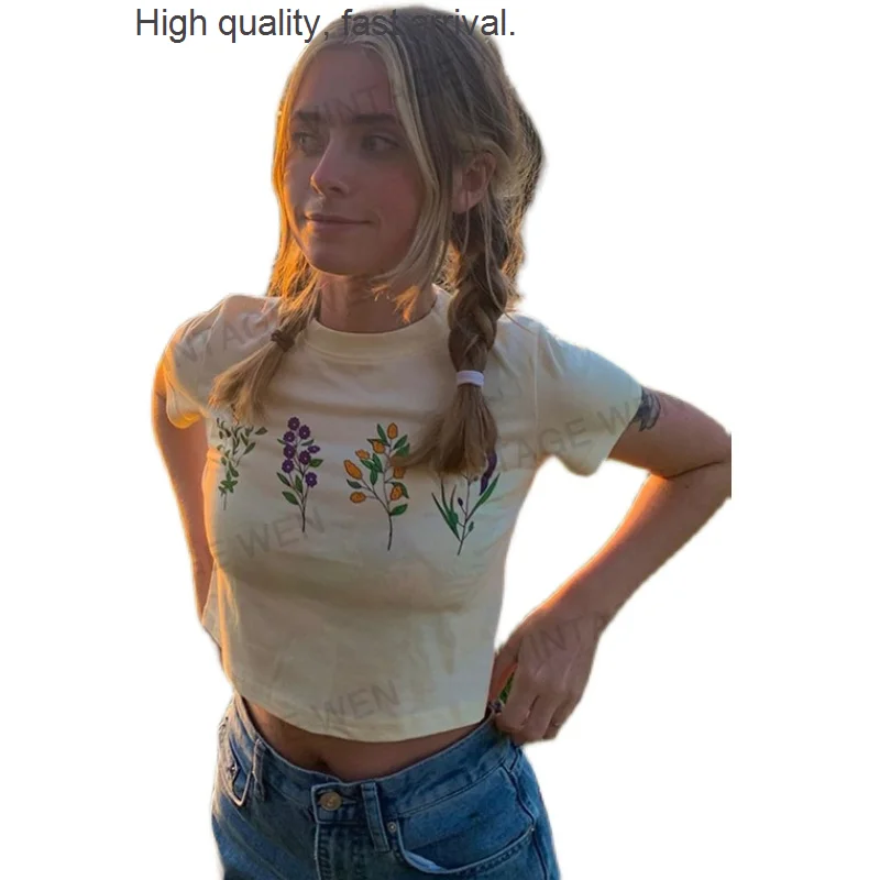 Print Vintage Flower High Waist Short Sleeve T-shirt Women's Summer Top womens clothing t shirts tshirt women
Print Vintage Flower High Waist Short Sleeve T-shirt Women's Summer Top womens clothing t shirts tshirt women