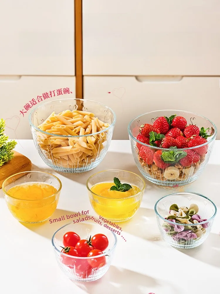 Lead-Free Glass Fruit Salad Bowl Creative Pattern Transparent Large Bowl Dert Soup Bowl for Home Use And Commercial Use
Lead-Free Glass Fruit Salad Bowl Creative Pattern Transparent Large Bowl Dert Soup Bowl for Home Use And Commercial Use