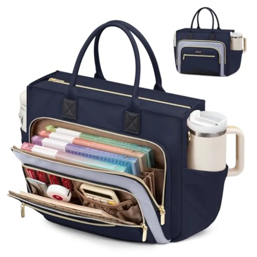 Teacher Tote Bag for Women, Laptop bag with Large Cup Holder, Work bag with Accordion File Organizer Pocket, Multi-Pockets Prof
Teacher Tote Bag for Women, Laptop bag with Large Cup Holder, Work bag with Accordion File Organizer Pocket, Multi-Pockets Prof