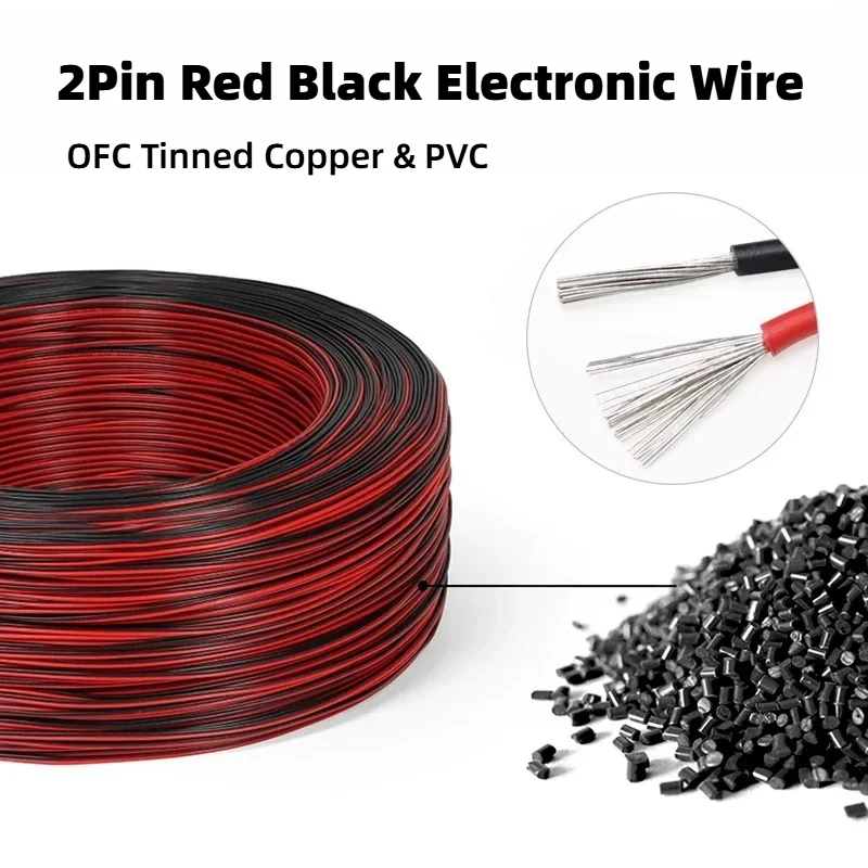 2Pin Parallel Cable 28/26/24/22/20/18/16AWG PVC Insulated Tinned Copper 2468 Red Black Wire for Power Speaker Cable Connector
2Pin Parallel Cable 28/26/24/22/20/18/16AWG PVC Insulated Tinned Copper 2468 Red Black Wire for Power Speaker Cable Connector