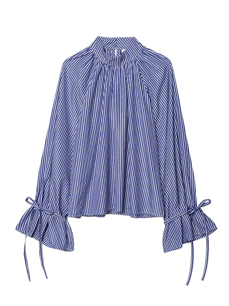 European style new women's fashion versatile temperament simple casual long-sleeved striped slim shirt
European style new women's fashion versatile temperament simple casual long-sleeved striped slim shirt