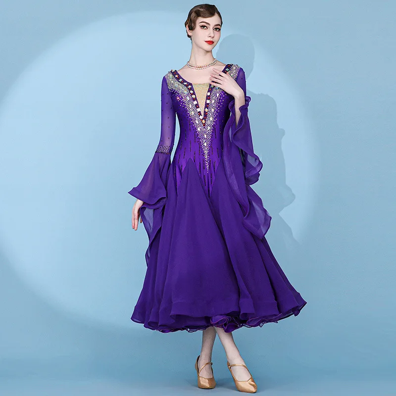 High Quality Women Adult Long Dance Wear Enchanting wisteria Purple Costumes custom Ballroom Dancing Dress
High Quality Women Adult Long Dance Wear Enchanting wisteria Purple Costumes custom Ballroom Dancing Dress