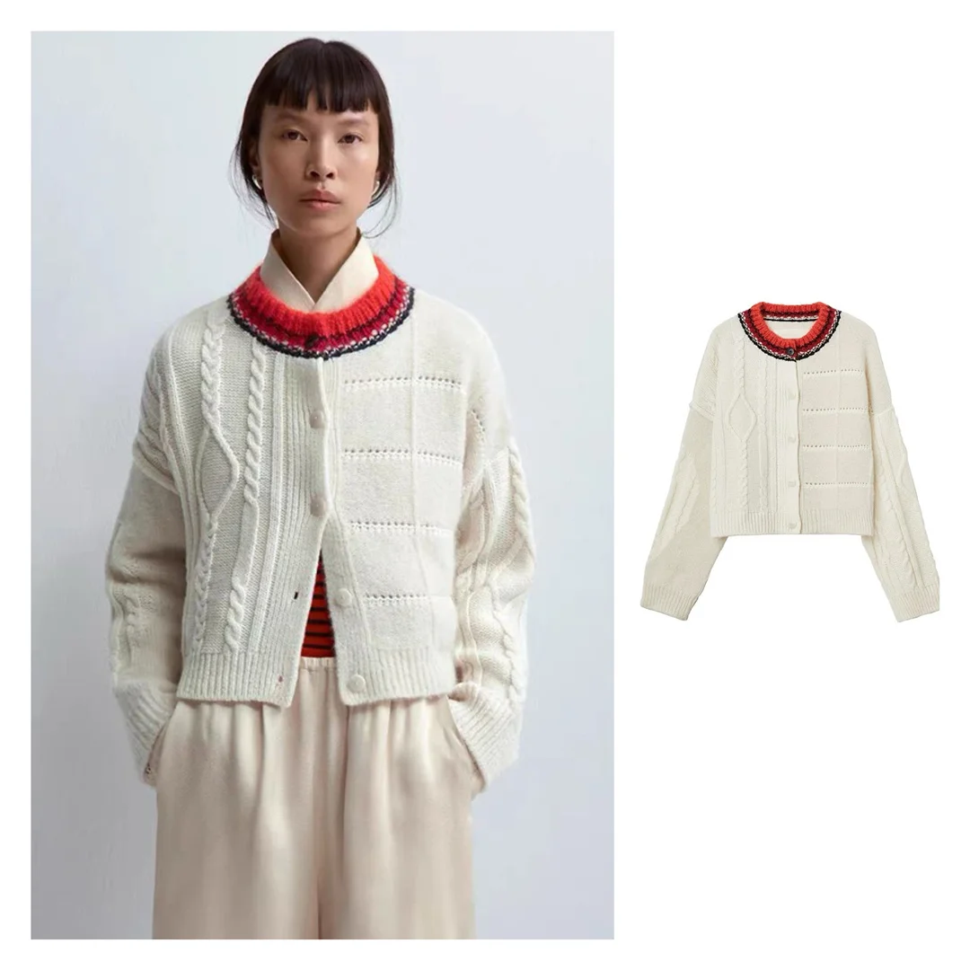 Cord Cream Knitted Open Cardigan Woolen Knitwear Color Block Tassel Long Sleeve Sweet Style Regular Length Autumn Fashion
Cord Cream Knitted Open Cardigan Woolen Knitwear Color Block Tassel Long Sleeve Sweet Style Regular Length Autumn Fashion