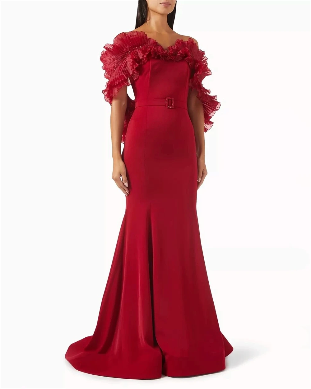 Customized Simple Red Jersey Evening Dress Formal Sweetheart Off the Shoulder Party Dress Classic Straight Belt Cocktail Dresses
Customized Simple Red Jersey Evening Dress Formal Sweetheart Off the Shoulder Party Dress Classic Straight Belt Cocktail Dresses
