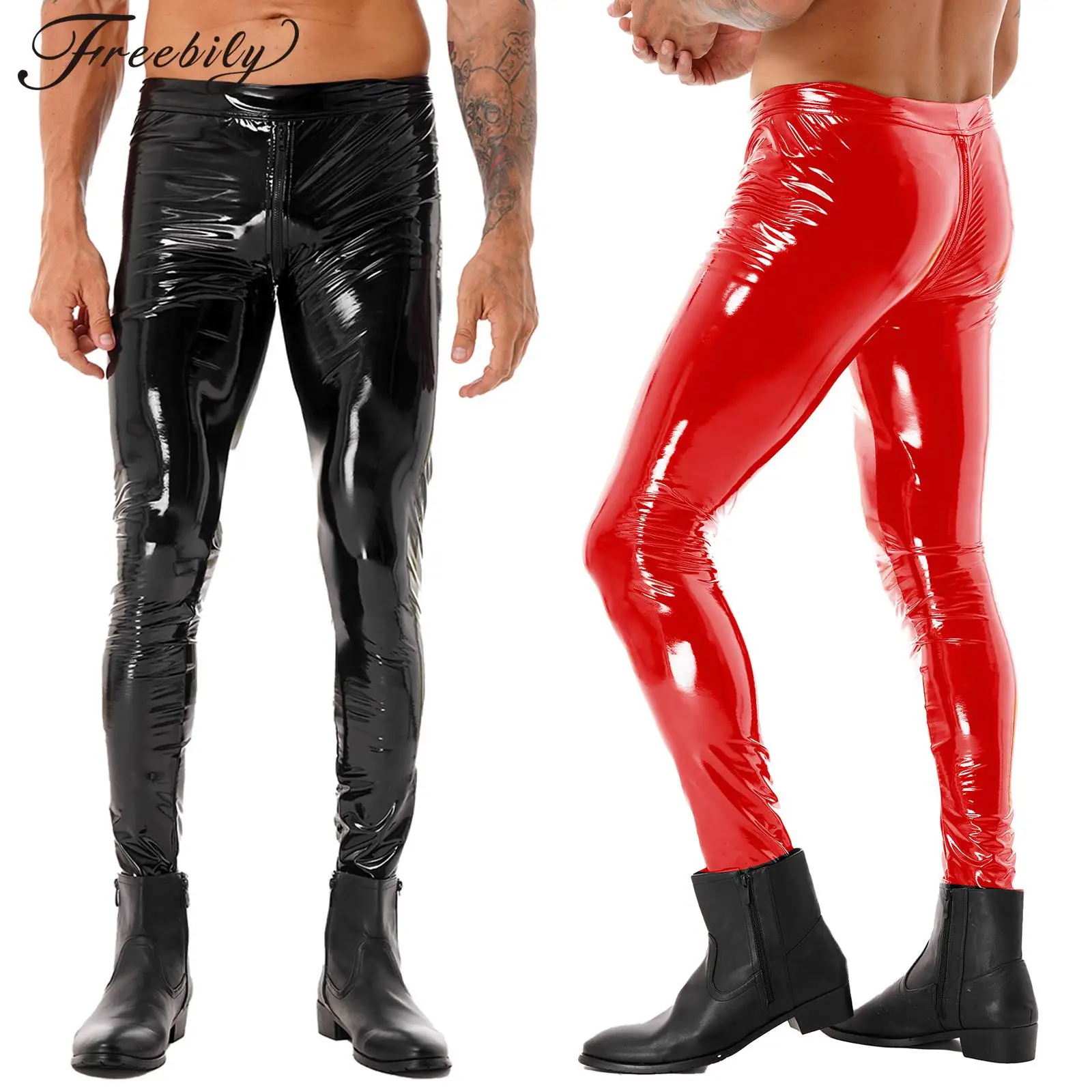 Male Motorcycle Tight Long Pants Two-way Zipper Crotch Sexy Trousers Fashion Patent Leather Skinny Pants Clubwear Leggings
Male Motorcycle Tight Long Pants Two-way Zipper Crotch Sexy Trousers Fashion Patent Leather Skinny Pants Clubwear Leggings