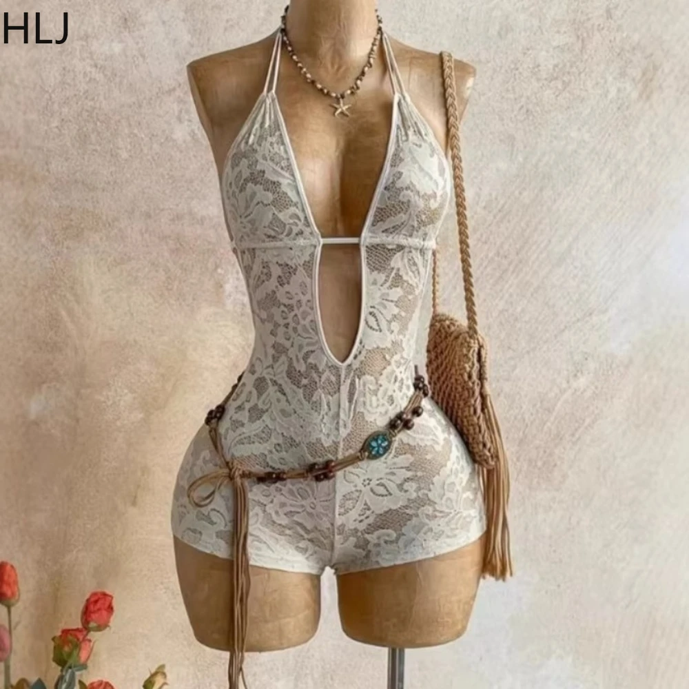 HLJ Summer New Sexy Lace See Through Patchwork Bodycon Rompers Woman Deep V-neck Backless Jumpsuits Female Streetwear Overalls
HLJ Summer New Sexy Lace See Through Patchwork Bodycon Rompers Woman Deep V-neck Backless Jumpsuits Female Streetwear Overalls