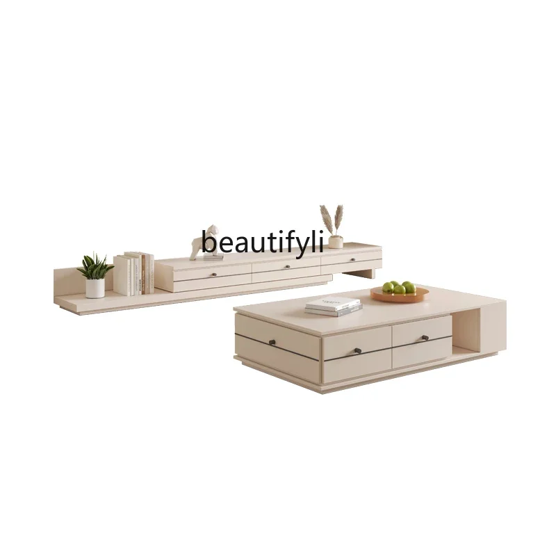S Cream Style Coffee Table TV Cabinet Modern Simple Integrated Background Wall Curio Cabinet Small Apartment Retractable
S Cream Style Coffee Table TV Cabinet Modern Simple Integrated Background Wall Curio Cabinet Small Apartment Retractable
