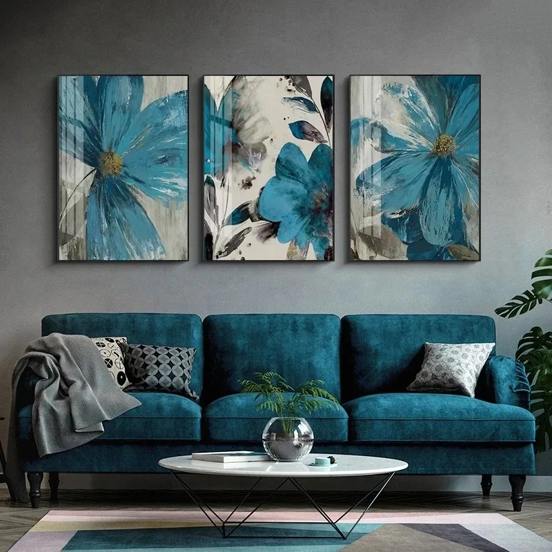 Blue Paint Flowers Canvas Printings Nordic Abstract Poster Blooming Life Botanical Paintings Wall Art Picture Living Room Decor
Blue Paint Flowers Canvas Printings Nordic Abstract Poster Blooming Life Botanical Paintings Wall Art Picture Living Room Decor