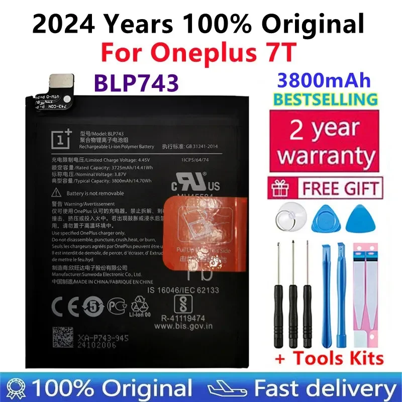 New Original Battery BLP743 3800mAh For Oneplus 7T One Plus 7T Phone Battery High Capacity OnePlus Phone Batteries Free Tools
New Original Battery BLP743 3800mAh For Oneplus 7T One Plus 7T Phone Battery High Capacity OnePlus Phone Batteries Free Tools
