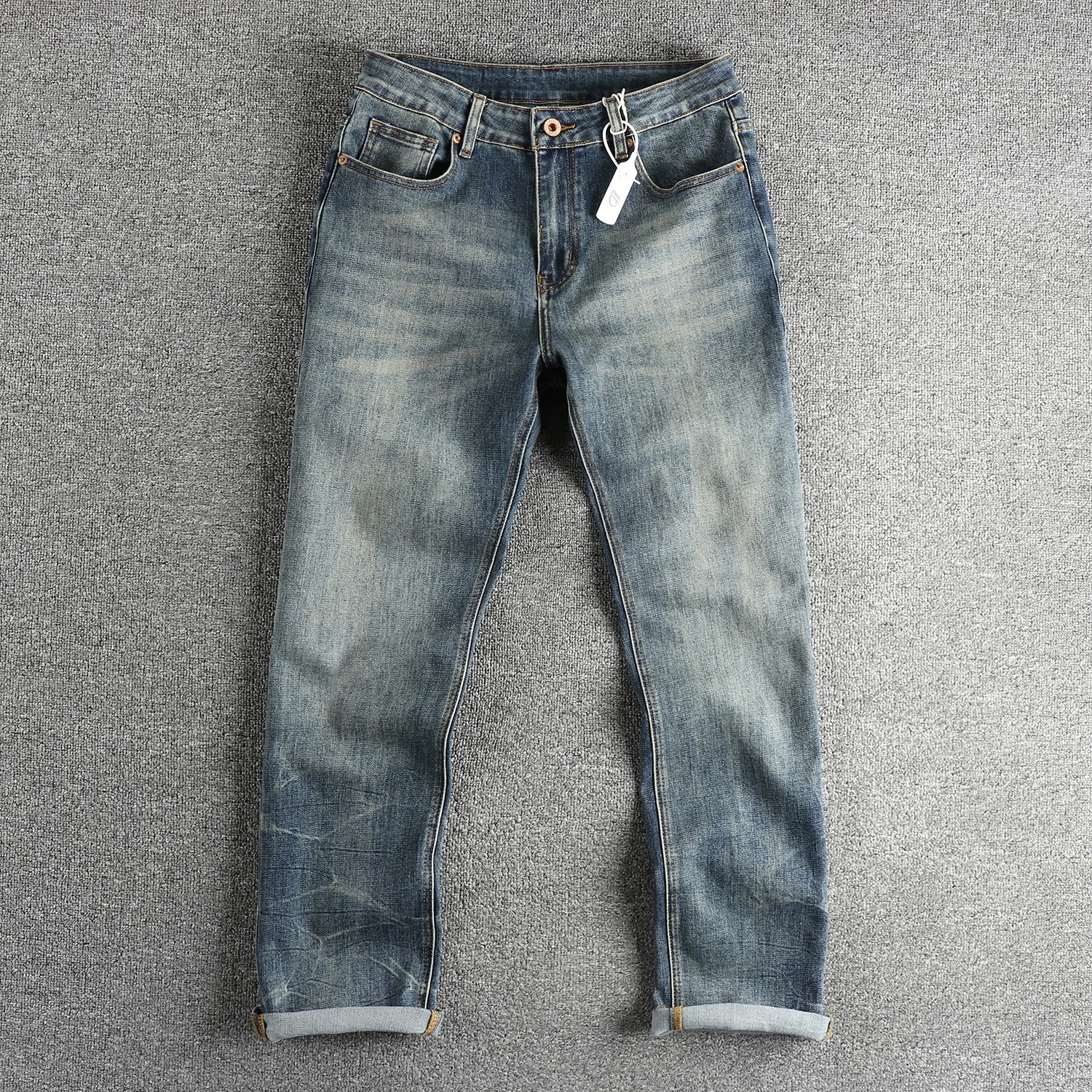 Washed Vintage Blue Jeans Men's Straight Leg Style American High Street Trend Youth Long Pants Water Washed Retro Denim
Washed Vintage Blue Jeans Men's Straight Leg Style American High Street Trend Youth Long Pants Water Washed Retro Denim