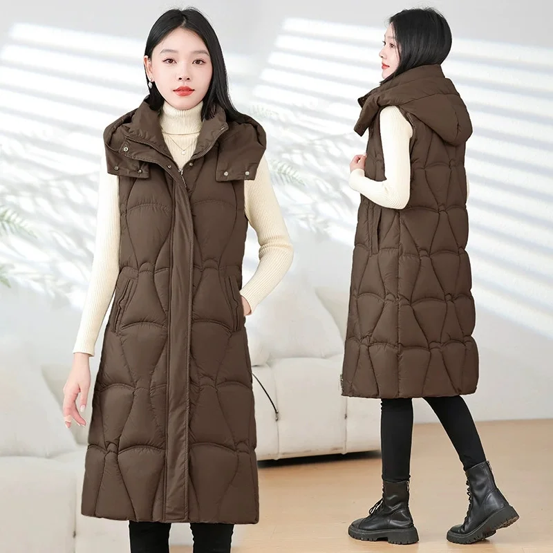 2025 Autumn Winter Jacket Women Down Cotton Vest Long Solid Sleeveless Coat Female Warm Vest Waistcoat Outerwear Chaleco Mujer
2025 Autumn Winter Jacket Women Down Cotton Vest Long Solid Sleeveless Coat Female Warm Vest Waistcoat Outerwear Chaleco Mujer