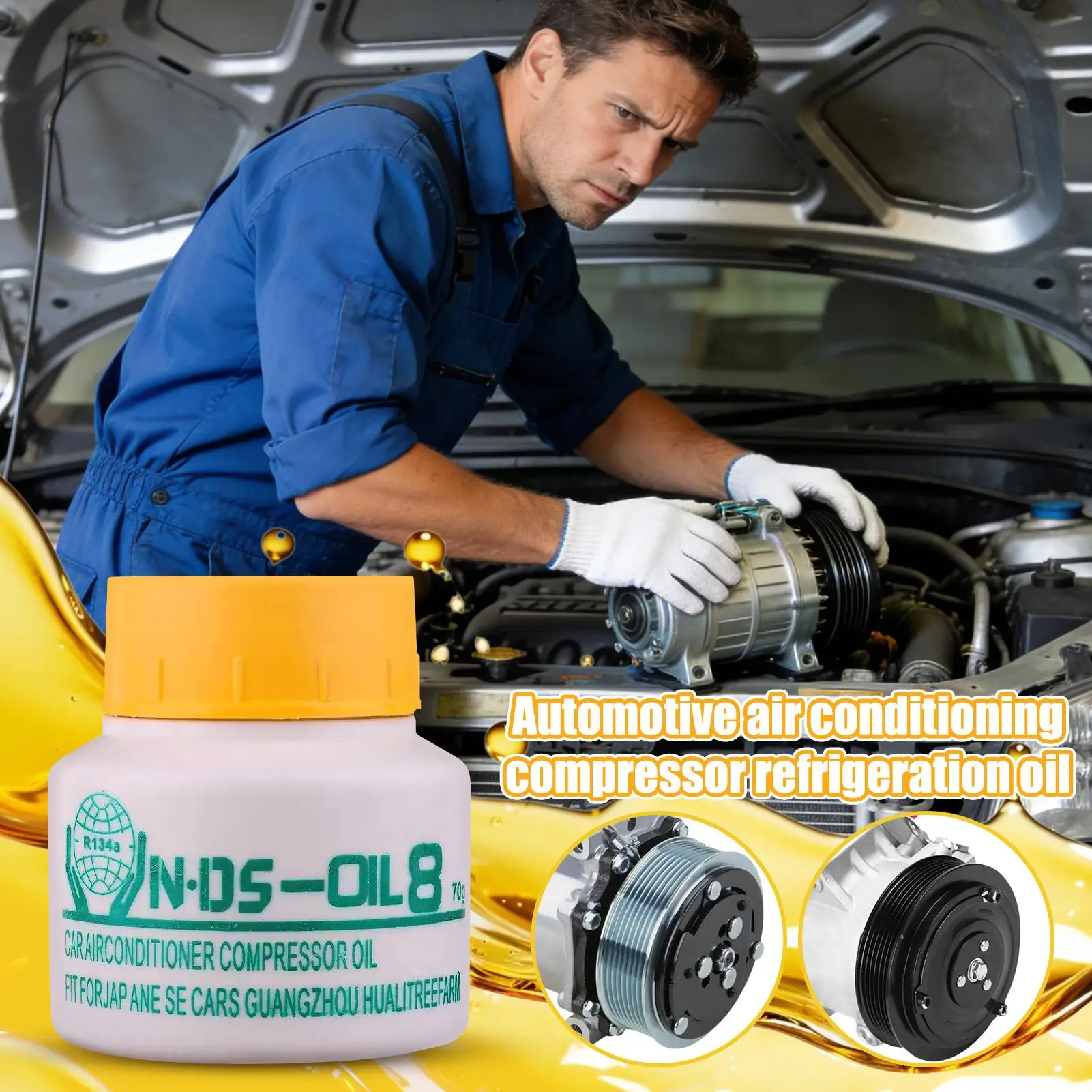 AC Compressor Oil Cooling Leak-Proof Lube Refrigerant R134A Air Conditioning Universal for Automotive Truck Vehicle Sedan HVAC
AC Compressor Oil Cooling Leak-Proof Lube Refrigerant R134A Air Conditioning Universal for Automotive Truck Vehicle Sedan HVAC