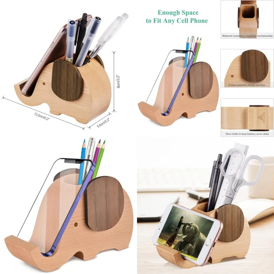 Wooden Cell Phone Holder/ with andcil Holder/, Desk Decoration Multi-functional Supplies Stationery Organizer, Christmas Gift B
Wooden Cell Phone Holder/ with andcil Holder/, Desk Decoration Multi-functional Supplies Stationery Organizer, Christmas Gift B