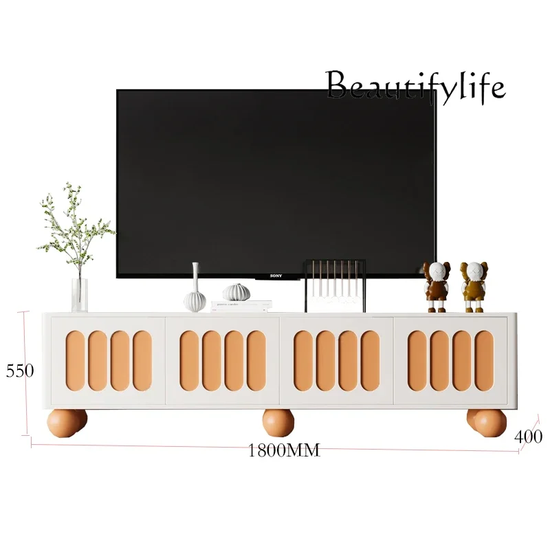 N American Color Matching Light Luxury Small Apartment Simple Home Nordic TV Cabinet Cream Storage Cabinet
N American Color Matching Light Luxury Small Apartment Simple Home Nordic TV Cabinet Cream Storage Cabinet