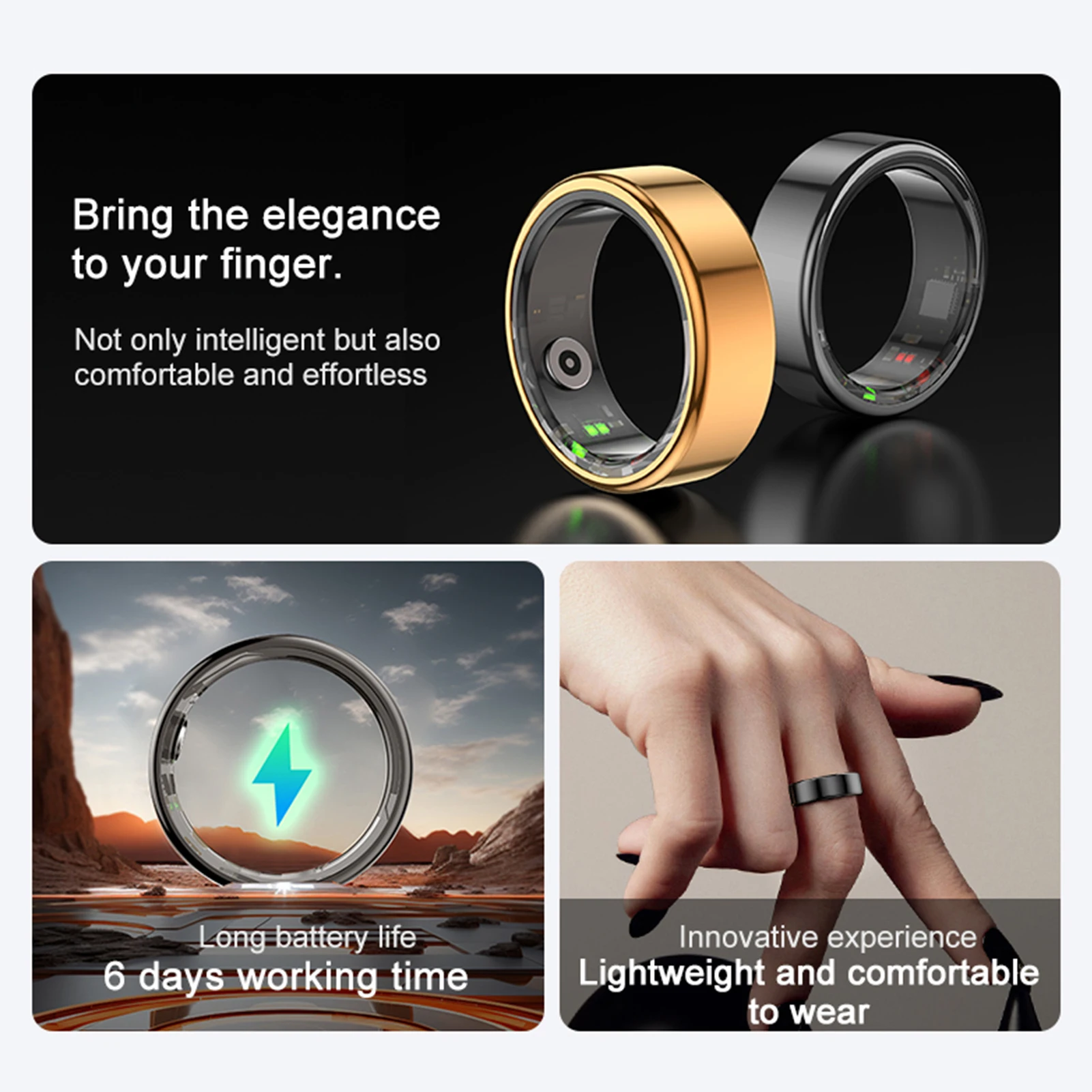 Умное кольцо Bluetooth 5,1, кольцо для мониторинга сна, кольцо для фитнес-трекера, умное кольцо с длительным сроком службы батареи и режимами упражнений
Умное кольцо Bluetooth 5,1, кольцо для мониторинга сна, кольцо для фитнес-трекера, умное кольцо с длительным сроком службы батареи и режимами упражнений