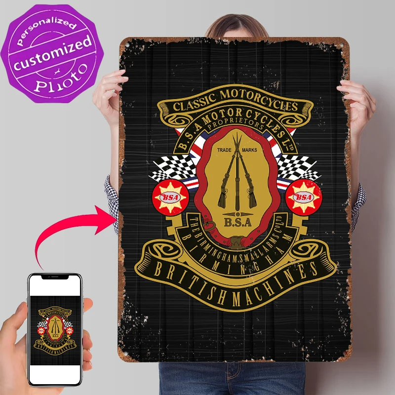 BSA Motorcycles Logo Tin Poster Wall Art Retro Vintage Metal Signs for Fans Room Wand Deko Decoration Garage Decorations House
BSA Motorcycles Logo Tin Poster Wall Art Retro Vintage Metal Signs for Fans Room Wand Deko Decoration Garage Decorations House