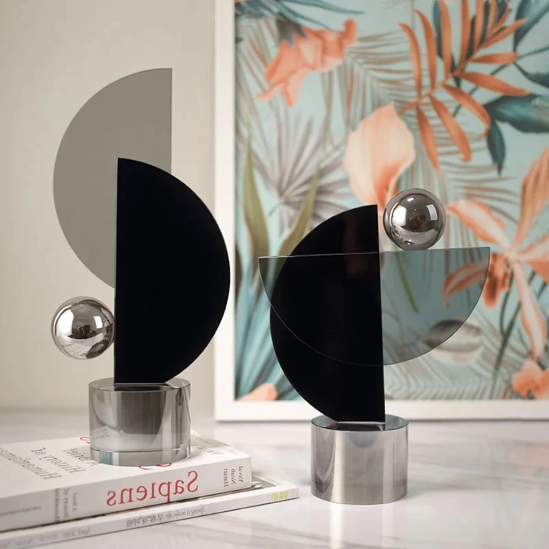 Glass Crafts Transparent Crystal Geometric Silver Balls Semicircle Abstract Artwork Decorative Figurines Home Decoration
Glass Crafts Transparent Crystal Geometric Silver Balls Semicircle Abstract Artwork Decorative Figurines Home Decoration