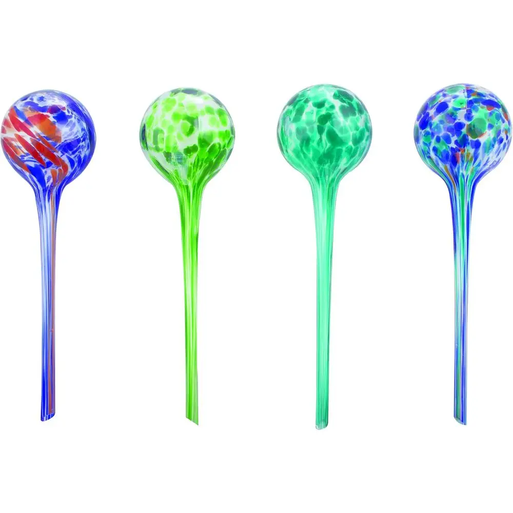 4-Piece Watering Globe Set, Colorful Hand-Blown Glass Plant Watering System
4-Piece Watering Globe Set, Colorful Hand-Blown Glass Plant Watering System