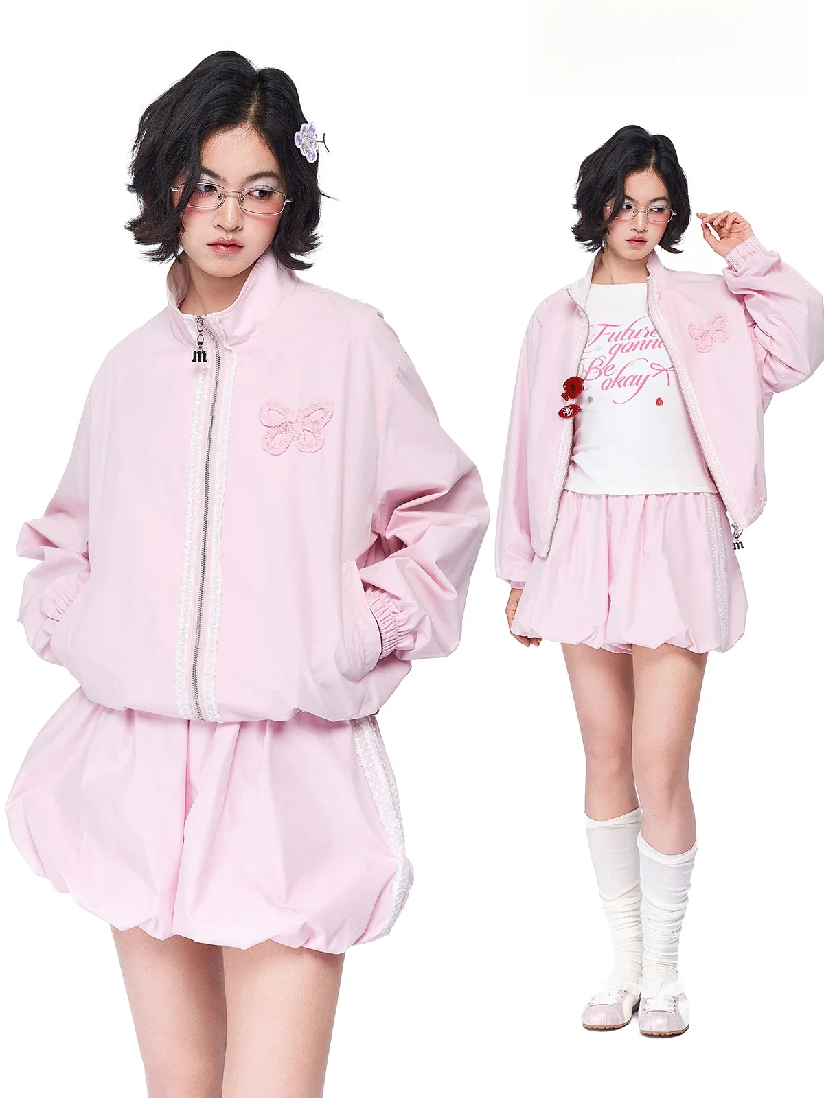 Spring 2026 New Style Women's Lace Trim Jacket Coat And Short Skirt Two-Piece Set Casual Loose Fit Long Sleeve Zipper Closure
Spring 2026 New Style Women's Lace Trim Jacket Coat And Short Skirt Two-Piece Set Casual Loose Fit Long Sleeve Zipper Closure