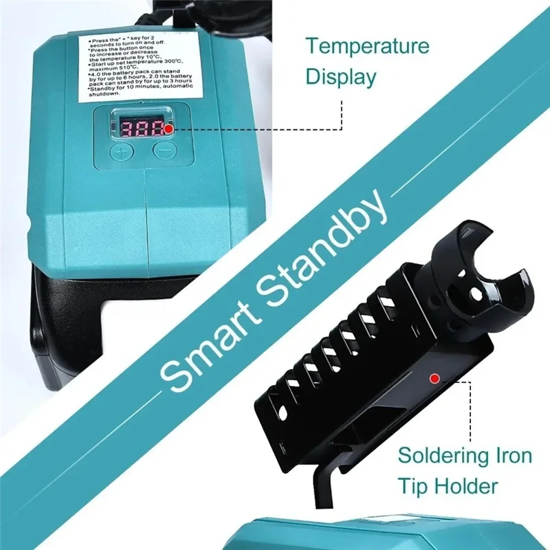 【Hot-Selling!】60W Soldering Iron For 18V Li- Battery Cordless For Electric Welding Tools 300-510℃ Adjustable Internal
【Hot-Selling!】60W Soldering Iron For 18V Li- Battery Cordless For Electric Welding Tools 300-510℃ Adjustable Internal