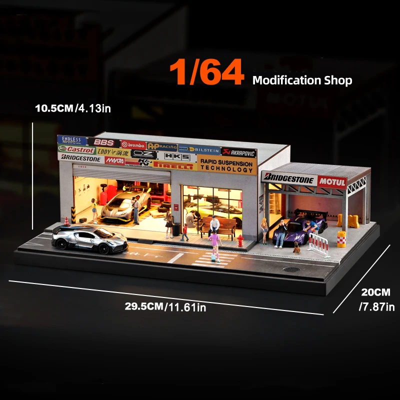1/64 Model Car Diorama Simulation Repair Station with Lights Dust Cover Simulated Decoration Scene (cars not included)
1/64 Model Car Diorama Simulation Repair Station with Lights Dust Cover Simulated Decoration Scene (cars not included)