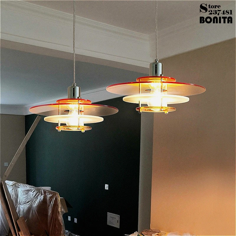 Nordic Cord Pendant Light, 4-Layer Multicolor Acrylic & Chrome, Hanging Lamp for Bedroom, Retro Suspension Lighting
Nordic Cord Pendant Light, 4-Layer Multicolor Acrylic & Chrome, Hanging Lamp for Bedroom, Retro Suspension Lighting