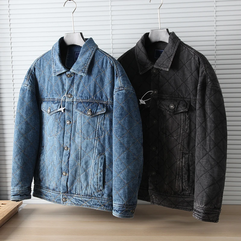 Classic American Retro Washed out Denim Cotton Jacket Warm Outerwear for Men Casual Youth Style with Multiple Pockets
Classic American Retro Washed out Denim Cotton Jacket Warm Outerwear for Men Casual Youth Style with Multiple Pockets