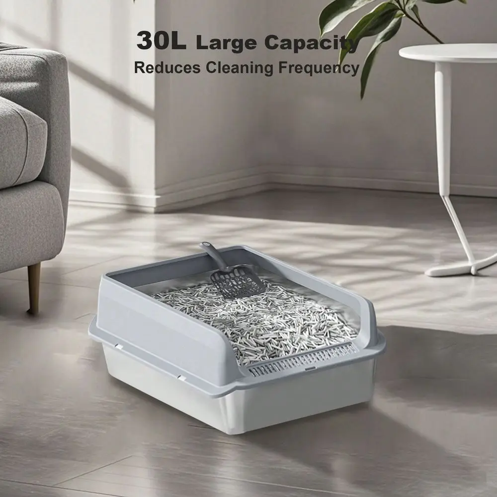 Stainless Steel Cat Litter Box With Scoop And Mats,Open Top High Wall Sided Enclosure Large Metal Cat Litter Box NonSticky Easy
Stainless Steel Cat Litter Box With Scoop And Mats,Open Top High Wall Sided Enclosure Large Metal Cat Litter Box NonSticky Easy