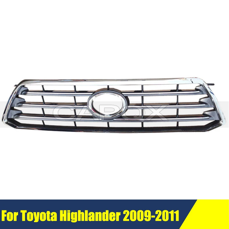 Передняя хромированная решетка радиатора для Toyota Highlander 2009-2011, бампер, решетка, маска, средняя сетка, гоночные грили, авто решетка
Передняя хромированная решетка радиатора для Toyota Highlander 2009-2011, бампер, решетка, маска, средняя сетка, гоночные грили, авто решетка