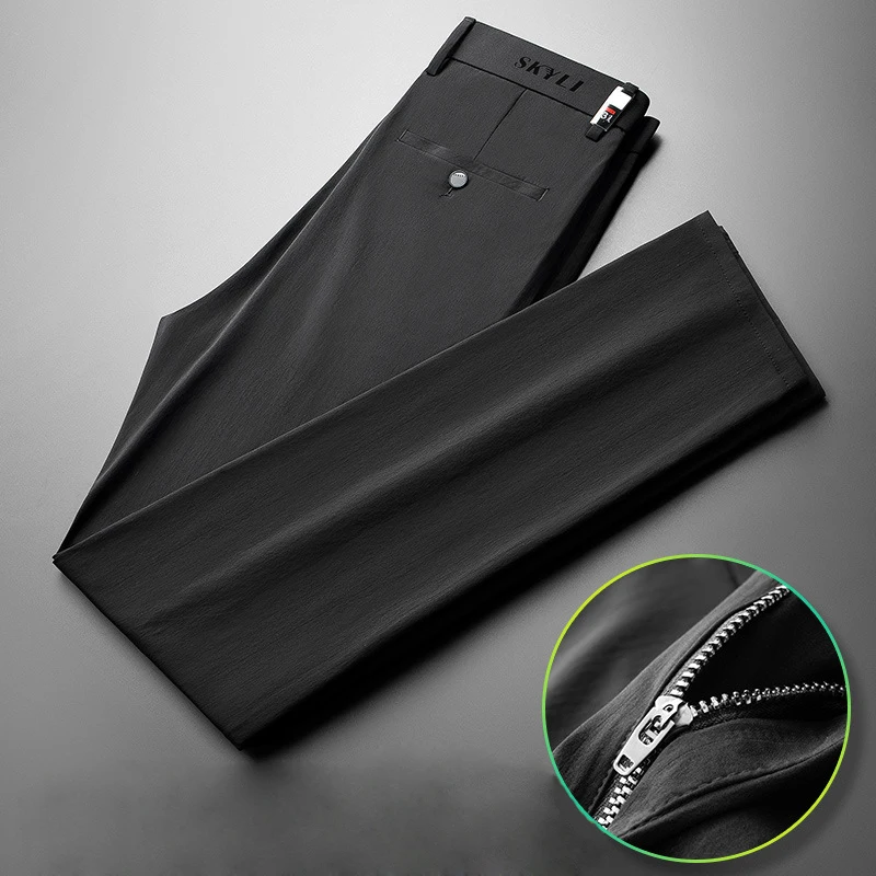 2022 Summer Ice Silk Male Suits Pants Luxury Solid Color Business Casual Mens Dress Pants Spring and Summer Slim Fit Man Pants
2022 Summer Ice Silk Male Suits Pants Luxury Solid Color Business Casual Mens Dress Pants Spring and Summer Slim Fit Man Pants