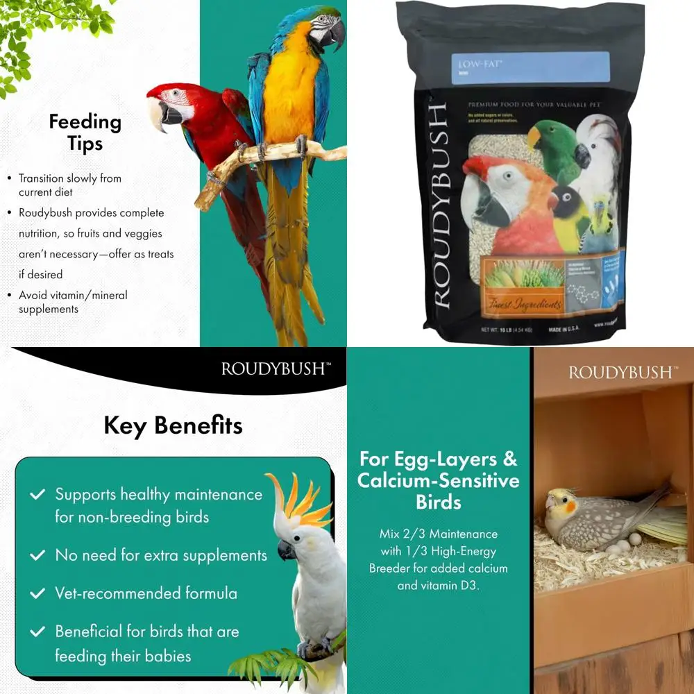 Low Fat Food for Adult Birds & Chicks - Scientifically Formulated Bird Feed, Bird Food Pellets w/Corn, Wheat, Soy & More - Nutri
Low Fat Food for Adult Birds & Chicks - Scientifically Formulated Bird Feed, Bird Food Pellets w/Corn, Wheat, Soy & More - Nutri