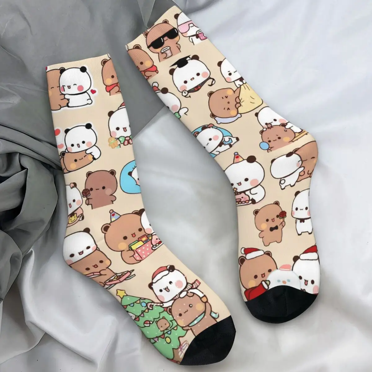 Bubu Dudu, милые чулки с изображением медведя из мультфильма, пара носков с кавайной пандой, зимние спортивные противоскользящие носки с принтом для бега, подарок
Bubu Dudu, милые чулки с изображением медведя из мультфильма, пара носков с кавайной пандой, зимние спортивные противоскользящие носки с принтом для бега, подарок