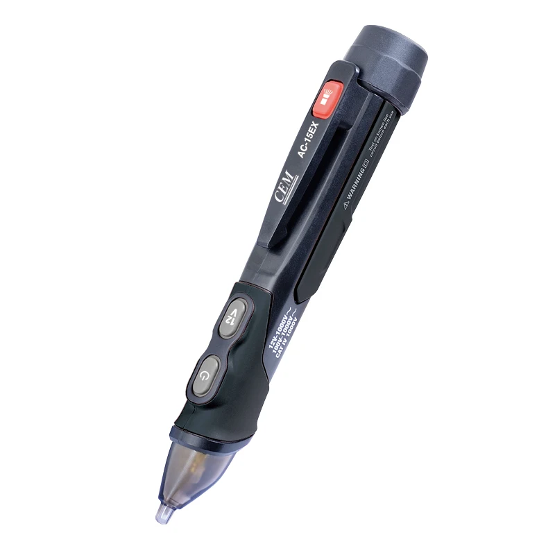 AC-15EX Non-contact Electrotechnical Pen Voltage Tester Built-in Flashlight Magnetic Flux Induction Ex ib ⅡB T4 (ATEX)
AC-15EX Non-contact Electrotechnical Pen Voltage Tester Built-in Flashlight Magnetic Flux Induction Ex ib ⅡB T4 (ATEX)