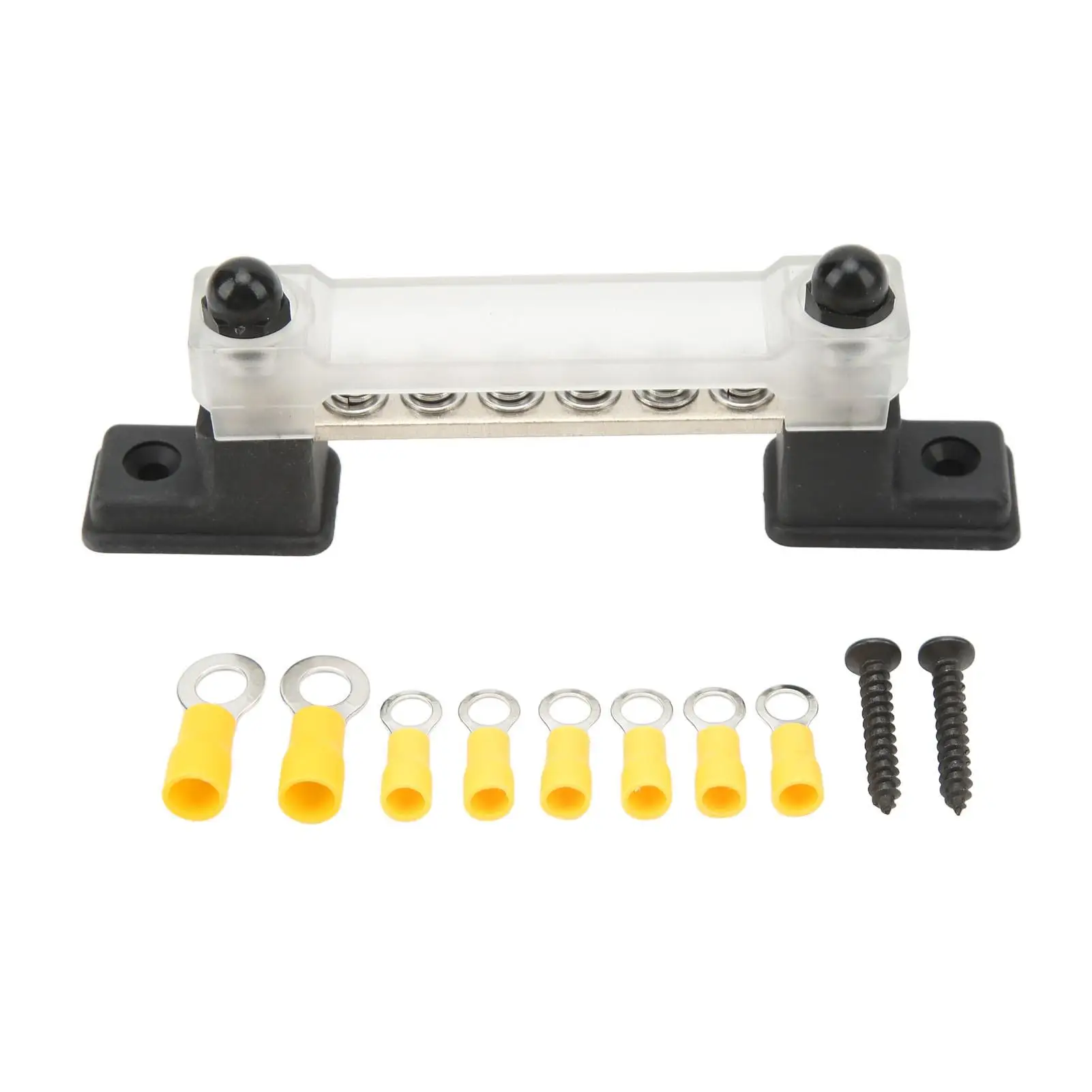 Power Distribution Block Dustproof Bus Bar Block Anti Vibration 12-48V 6 Terminal for trucks for cars for yachts
Power Distribution Block Dustproof Bus Bar Block Anti Vibration 12-48V 6 Terminal for trucks for cars for yachts