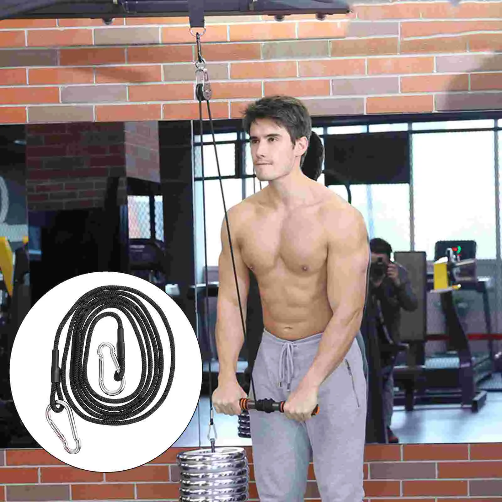 Tension Rod Pulley System Ropes Cable Accessories Home Nylon Cables Fitness Biceps
Tension Rod Pulley System Ropes Cable Accessories Home Nylon Cables Fitness Biceps