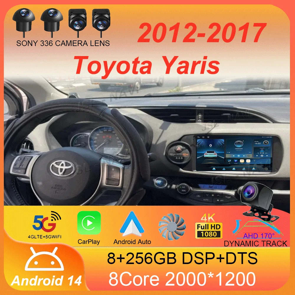 Android 14 Carplay Auto Car Radio For Toyota Yaris 2012 2013 2014 2015 2016 2017 GPS Multimedia Player Stereo WIFI+4G video DSP
Android 14 Carplay Auto Car Radio For Toyota Yaris 2012 2013 2014 2015 2016 2017 GPS Multimedia Player Stereo WIFI+4G video DSP