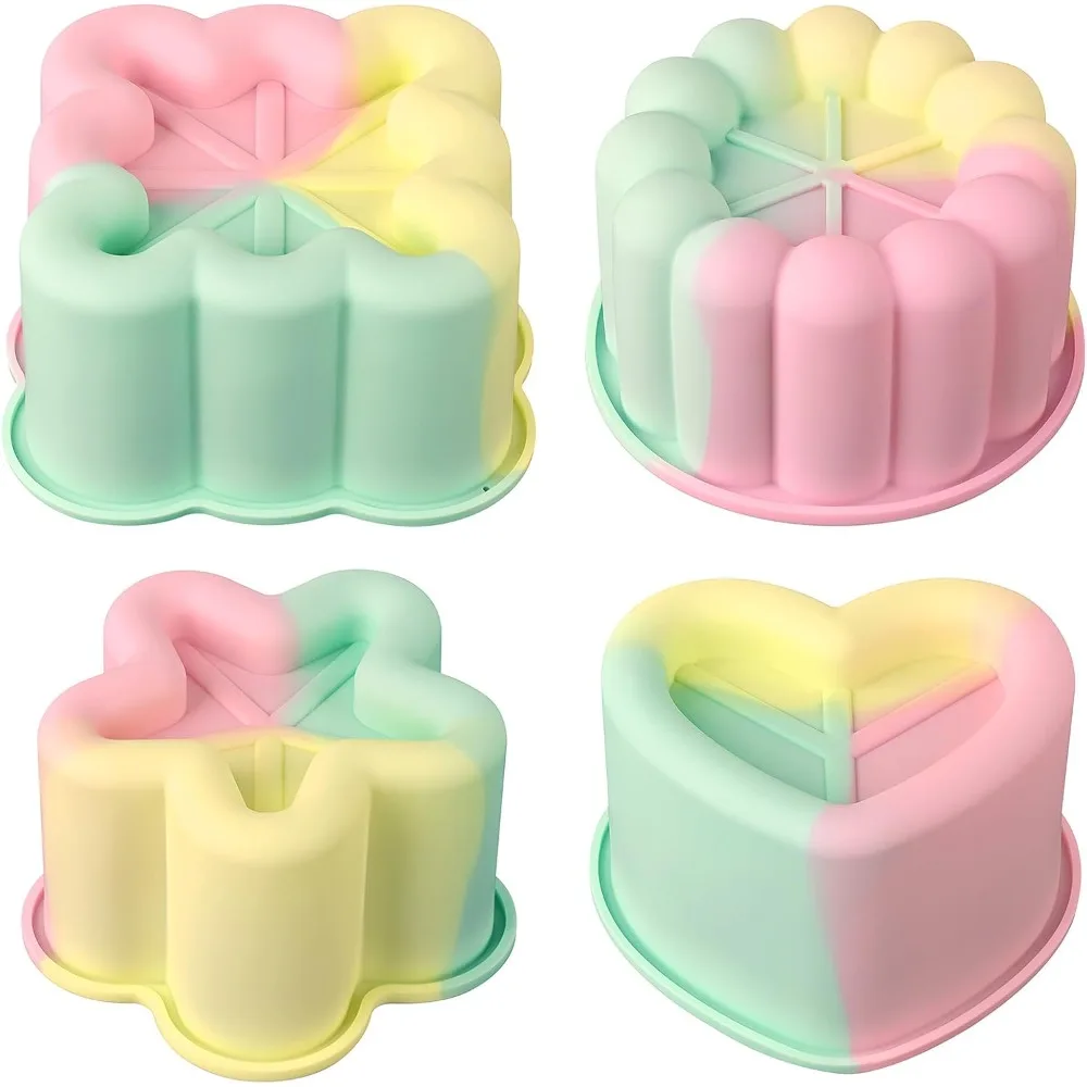4 Inch Silicone Cake Pans, Set of 4 Different Shapes Mini Cake Silicone Molds for Baking, Ice Cube, Jelly, Soap, BPA Free Non-Stick
4 Inch Silicone Cake Pans, Set of 4 Different Shapes Mini Cake Silicone Molds for Baking, Ice Cube, Jelly, Soap, BPA Free Non-Stick