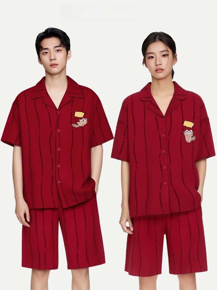 PinkBread Couples Sleepwear Red Pure Cotton Short Sleeve Home Clothes Suitable for Outdoor Spring Summer Soft Comfortable Loo...
PinkBread Couples Sleepwear Red Pure Cotton Short Sleeve Home Clothes Suitable for Outdoor Spring Summer Soft Comfortable Loo...