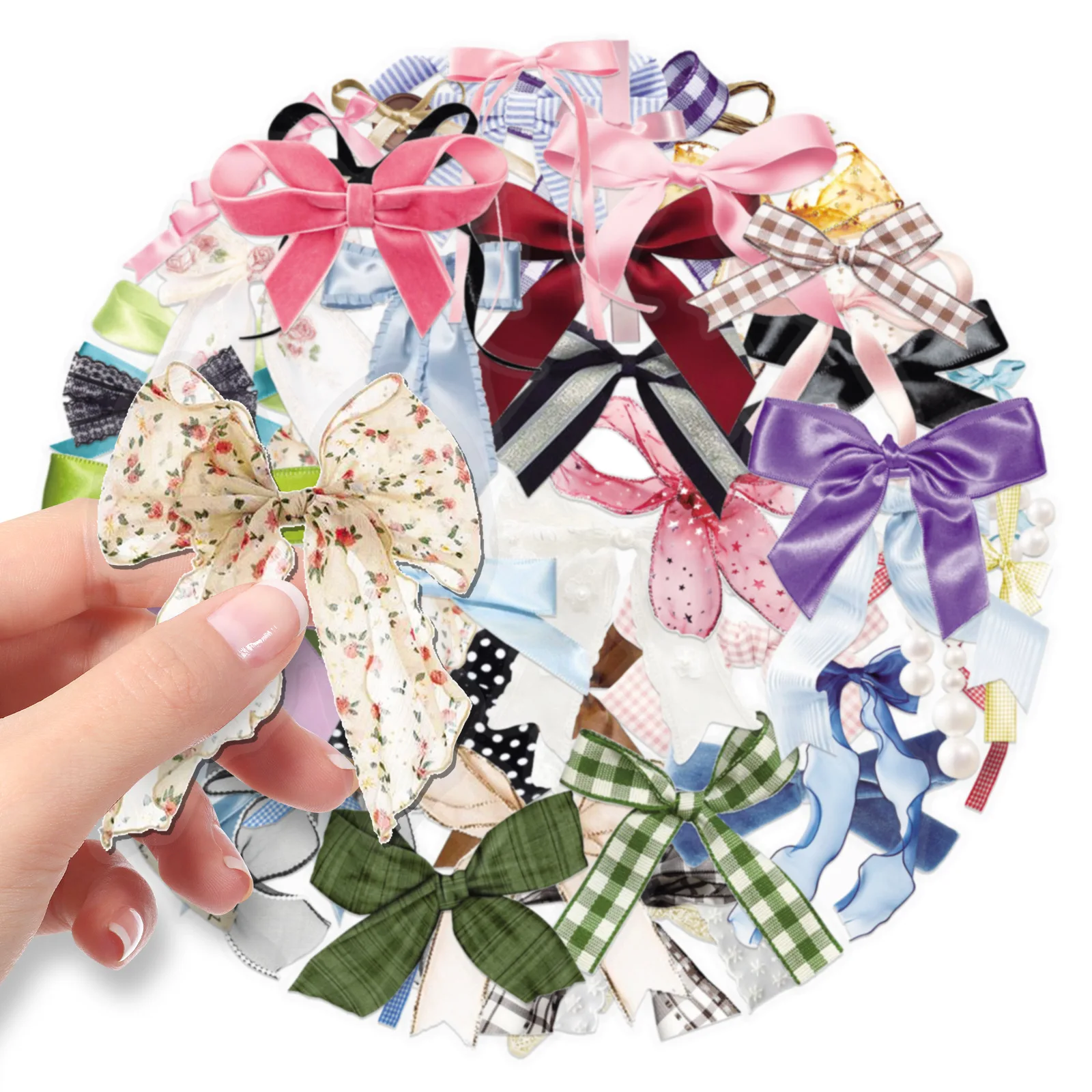 50PCS Aesthetic Lace & Ribbon Bow Stickers Waterproof Decals with Girly Vibe for Girls DIY Scrapbooking Journal Phone Case Decor
50PCS Aesthetic Lace & Ribbon Bow Stickers Waterproof Decals with Girly Vibe for Girls DIY Scrapbooking Journal Phone Case Decor