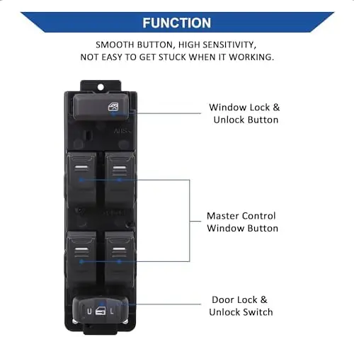 Power Window Switch for 2008-2012 Chevy Colorado, GMC Canyon, Hummer H3/H3T – Driver Side Front Left Replace 25779767
Power Window Switch for 2008-2012 Chevy Colorado, GMC Canyon, Hummer H3/H3T – Driver Side Front Left Replace 25779767