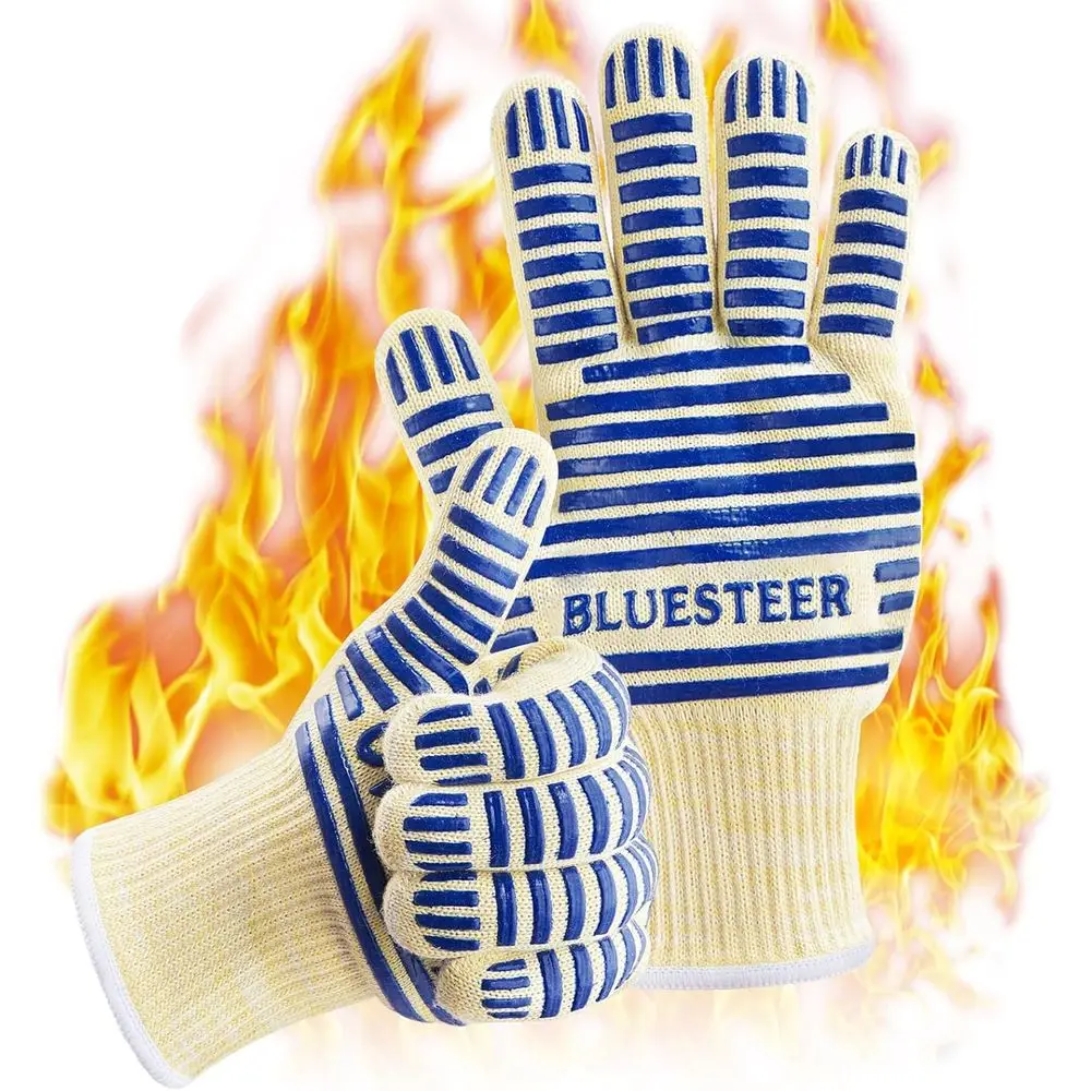 Heat Resistant 540°F Silicone Oven Gloves, Non-Slip BBQ Mitts with Fingers, Set of 2 for Kitchen and Grilling
Heat Resistant 540°F Silicone Oven Gloves, Non-Slip BBQ Mitts with Fingers, Set of 2 for Kitchen and Grilling