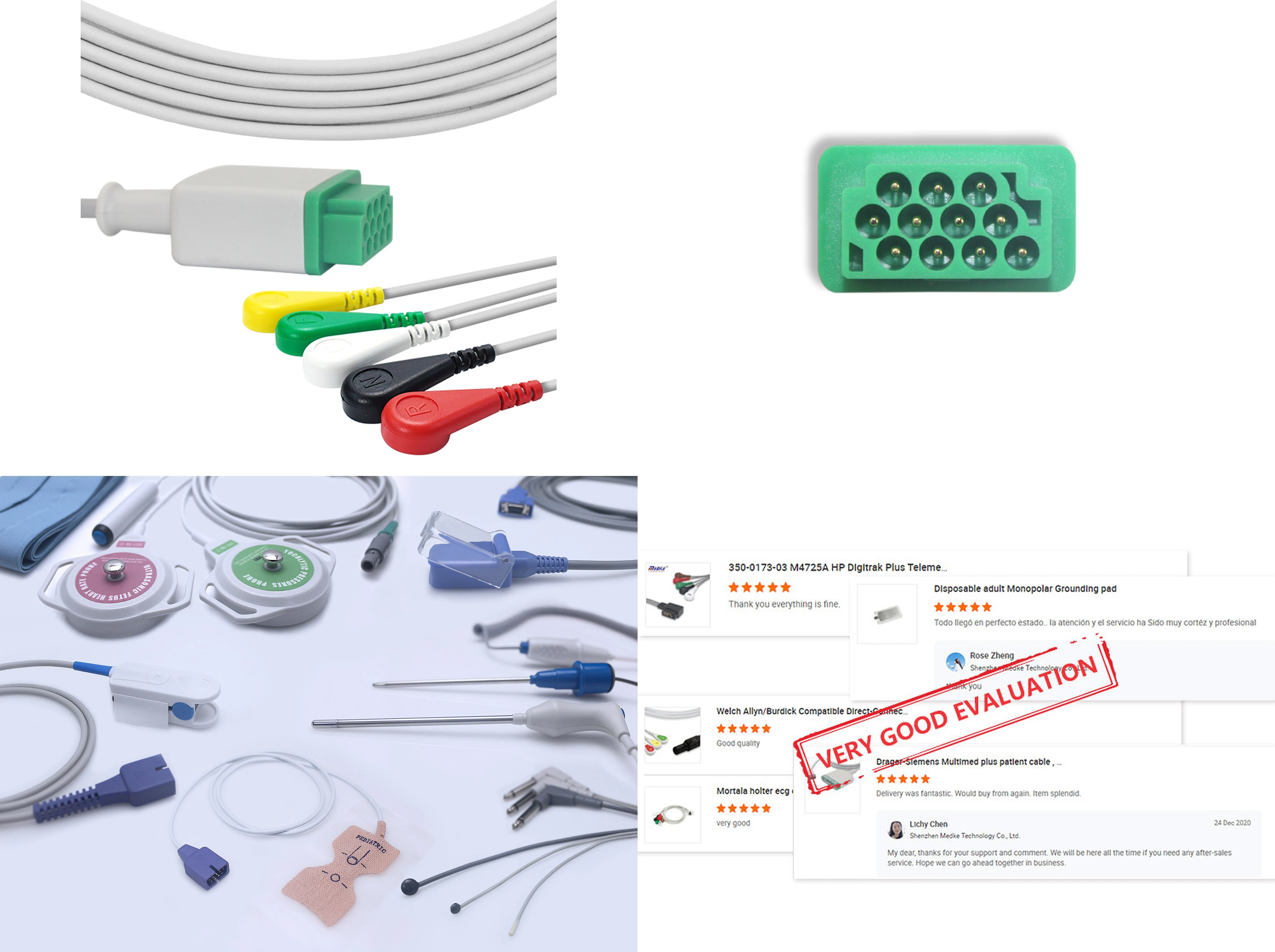 Wholesale Medical Cable IEC Snap-Away 5-Lead ECG Patient Monitoring Cable