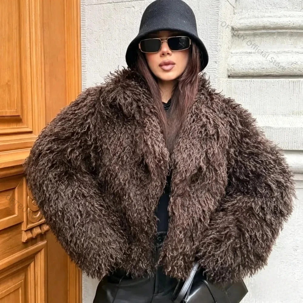 OFTBUY Women's Faux Fur Coat Fashion Jacket with Fur for Women New Outerwear Women's Brown Fur Coat Luxury American Style
OFTBUY Women's Faux Fur Coat Fashion Jacket with Fur for Women New Outerwear Women's Brown Fur Coat Luxury American Style